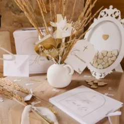 Urne Merci - Collection Communion Pureté Blanc et Or