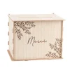Urne "Merci" en bois - 30 x 23,5 x 23,5 cm