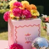 Urne "Merci" en carton - 21 x 21 x 25 cm - Collection Pink Lemonade