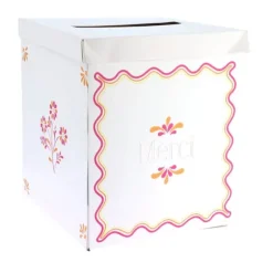 Urne "Merci" en carton - 21 x 21 x 25 cm - Collection Pink Lemonade