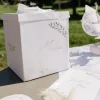 Urne "Merci" FSC® - 21 x 21 x 25 cm - Collection Communion Blanc et Or