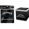 Urne métallisée "Joyeux Anniversaire" - 20 x 20 x 20 cm - Collection Art Déco