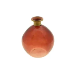 Vase Boule Daisy Lie de Vin Or - Diamètre 12,5 x 14,5 cm