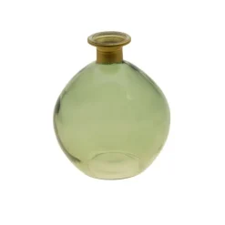 Vase Boule Daisy Vert Olive Or - Diamètre 12,5 x 14,5 cm
