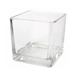 Vase cube en verre - 8 x 8 x 8 cm