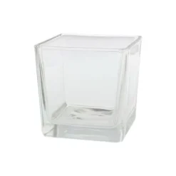 Vase cube en verre - 10 x 10 x 10 cm