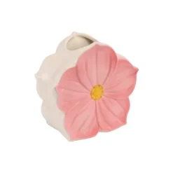 Vase en forme de fleur en céramique - 13,8 x 7,8 x 13,5 cm