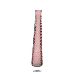 Vase en verre - Recycle ton rose - 32 cm - Modèle au choix