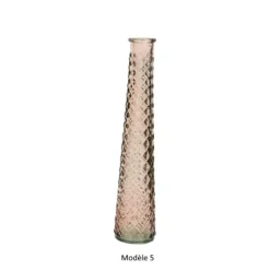 Vase en verre - Recycle ton rose - 32 cm - Modèle au choix