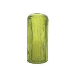 Vase en verre - Zoé - 8,5 x 20 cm - Couleur Vert Olive