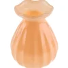 Vase ondulé en verre - 6 x 8,5 cm - Couleur Parme