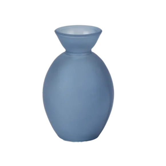 Vase ondulé en verre - 6 x 8,5 cm - Couleur Parme
