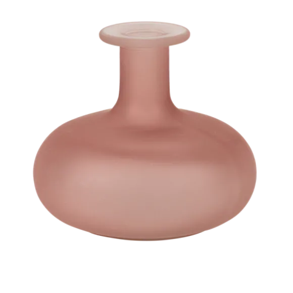 Vase ondulé en verre - 6 x 8,5 cm - Couleur Parme