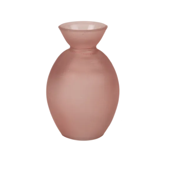 Vase ondulé en verre - 6 x 8,5 cm - Couleur Parme