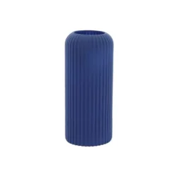 Vase opaque en verre - Zoé - 8,5 x 20 cm - Couleur Bleu Indigo