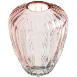 Vase ovale en verre - 7 x 9 cm - Parme