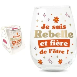 Verre rond humoristique - Collection Girls Club - Modèle au choix