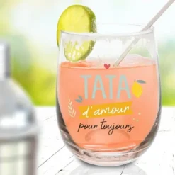 Verre rond - Tata d'amour - Collection Famille d'Amour
