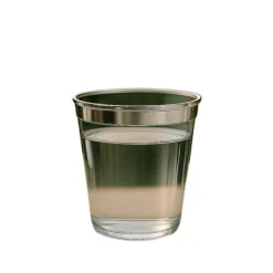 6 verres à eau de luxe réutilisables avec bordure en plastique - Couleur au choix