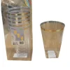 6 verres à eau en plastique avec bordure dorée - 270 ml