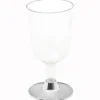 6 verres à pied brillants en polystyrène - 207 ml - Couleur au choix