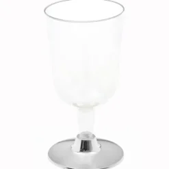 6 verres à pied brillants en polystyrène - 207 ml - Couleur au choix