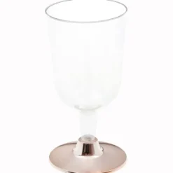 6 verres à pied brillants en polystyrène - 207 ml - Couleur au choix
