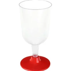 6 verres à pied en polystyrène - 207 ml - Couleur au choix