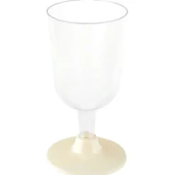 6 verres à pied en polystyrène - 207 ml - Couleur au choix