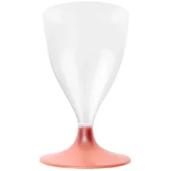 10 verres à pieds roses dorés - 200 ml