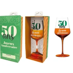 Verre à vin en verre pour anniversaire - Âge au choix