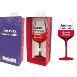 Verre à vin en verre pour anniversaire - Âge au choix