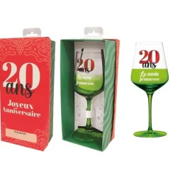 Verre à vin en verre pour anniversaire - Âge au choix