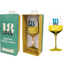 Verre à vin en verre pour anniversaire - Âge au choix