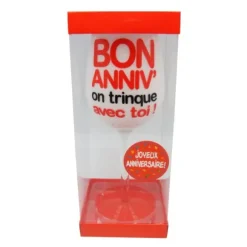 Verre à vin - Fond blanc - Bon Anniv'