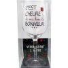 Verre à vin géant - 1 litre - C'est l'heure de ma dose de bonheur