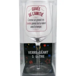 Verre à vin géant - 1 litre - La cuvée de l'amitié