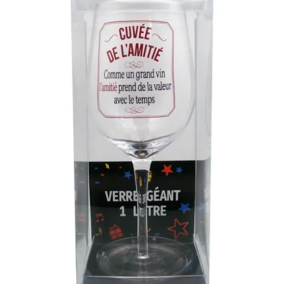 Verre à vin géant - 1 litre - La cuvée de l'amitié