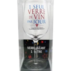 Verre à vin géant - 1 litre - Un seul verre de vin par jour
