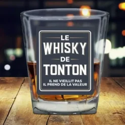 Verre à Whisky affectif - Le Whisky de Tonton - Collection Famille d'Amour