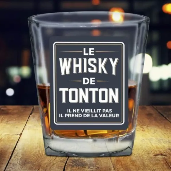 Verre à Whisky affectif - Le Whisky de Tonton - Collection Famille d'Amour