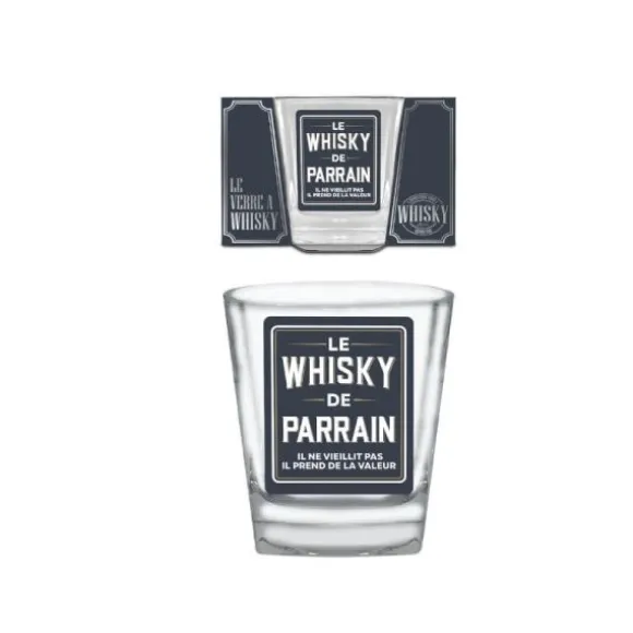 Verre à Whisky affectif - Le Whisky de Parrain - Collection Famille d'Amour