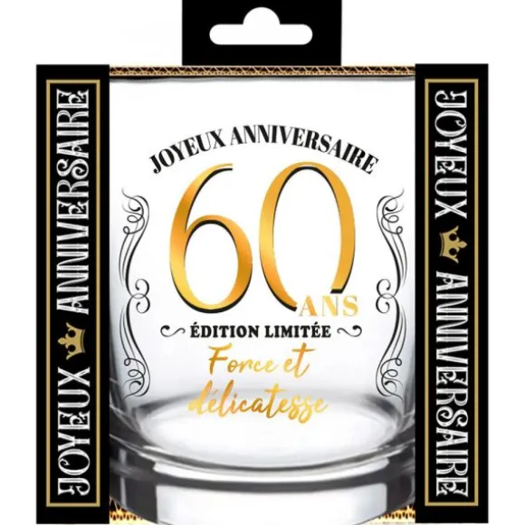 Verre à whisky en verre pour anniversaire - Âge au choix