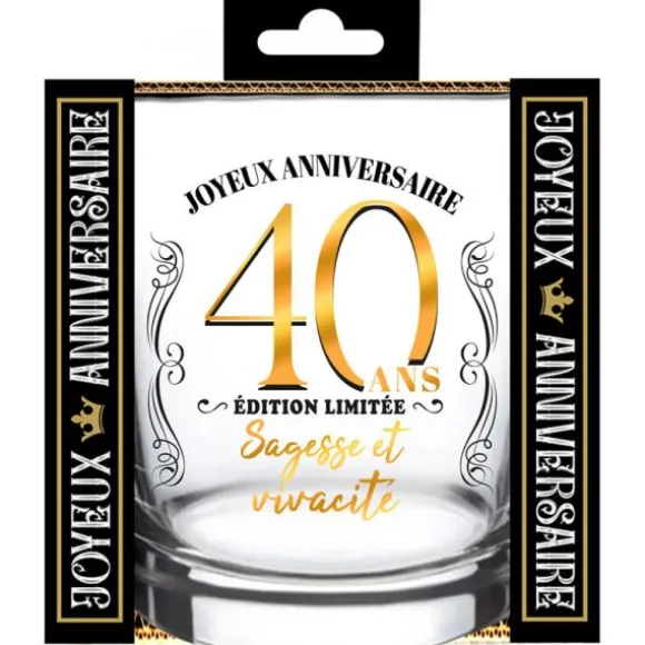 Verre à whisky en verre pour anniversaire - Âge au choix