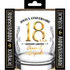Verre à whisky en verre pour anniversaire - Âge au choix