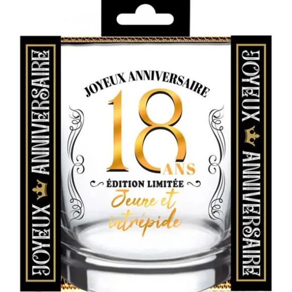 Verre à whisky en verre pour anniversaire - Âge au choix