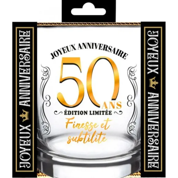 Verre à whisky en verre pour anniversaire - Âge au choix