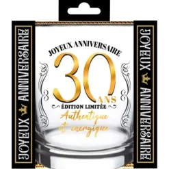 Verre à whisky en verre pour anniversaire - Âge au choix