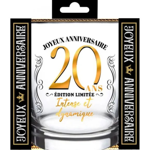Verre à whisky en verre pour anniversaire - Âge au choix