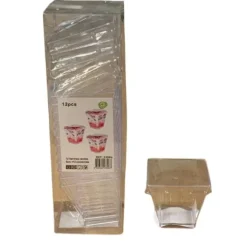 12 verrines carrées avec couvercles - 5 cm